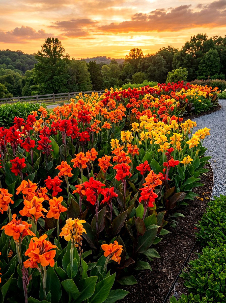 Sunset Color Flower Bed - 30 flower bed color ideas
