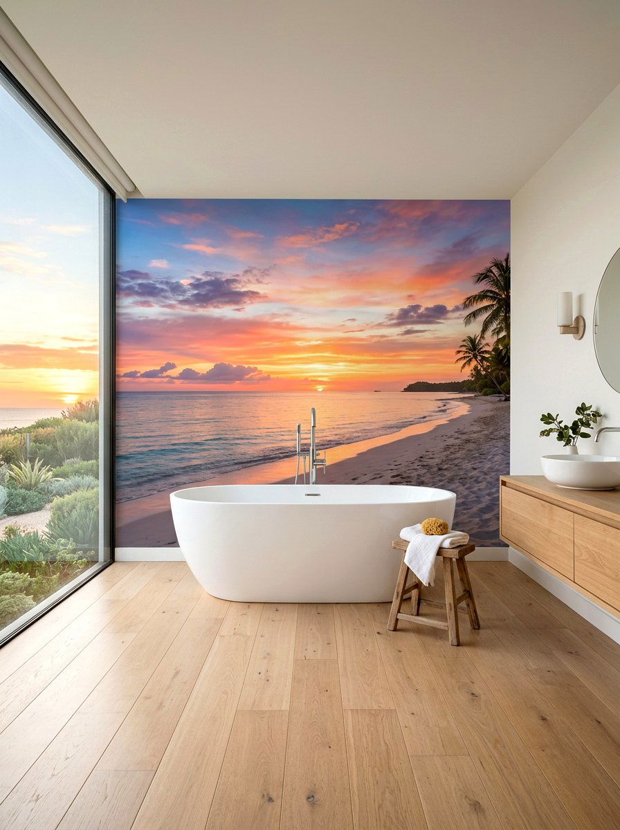Sunset Mural Wallpaper - 30 sunset bathroom ideas