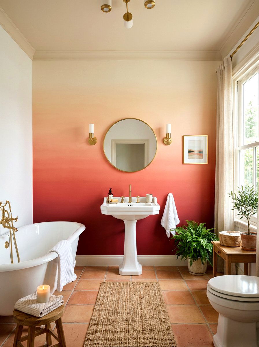 Sunset Ombre Wall - 30 sunset bathroom ideas