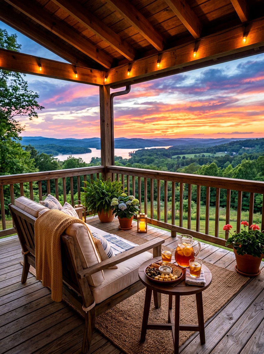 Sunset Porch Lounge - 30 romantic hosting at home ideas
