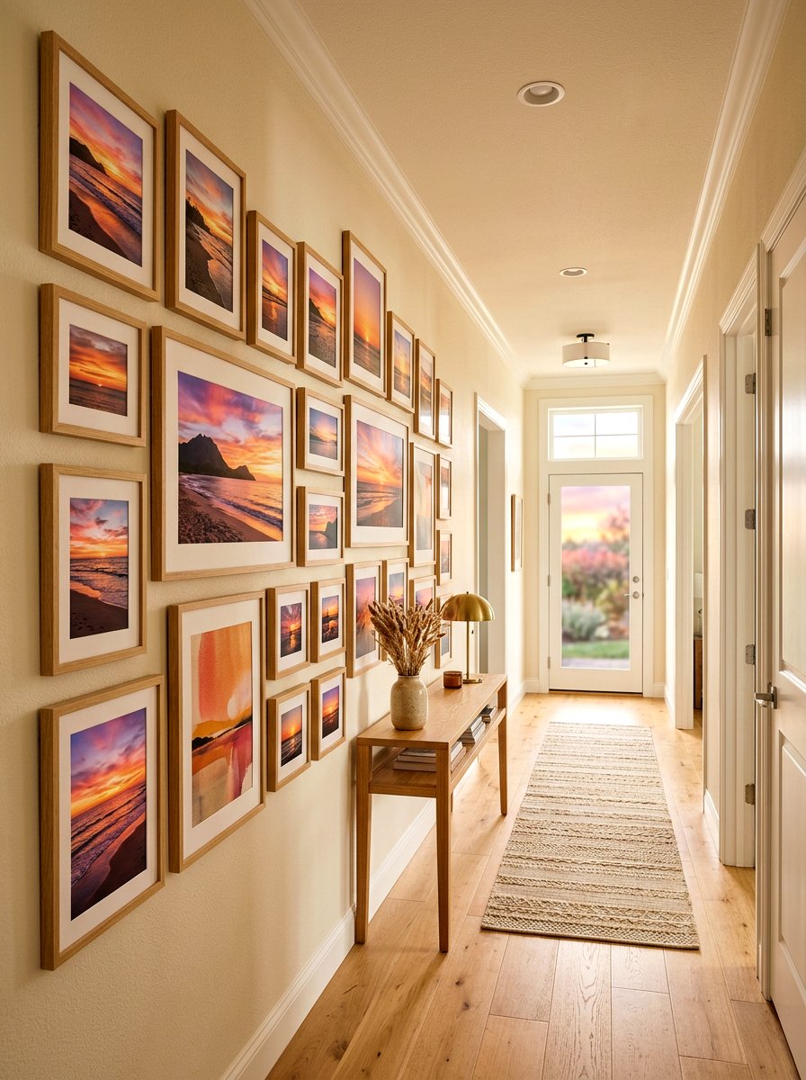 Sunset gallery wall - 30 sunset palette decor ideas