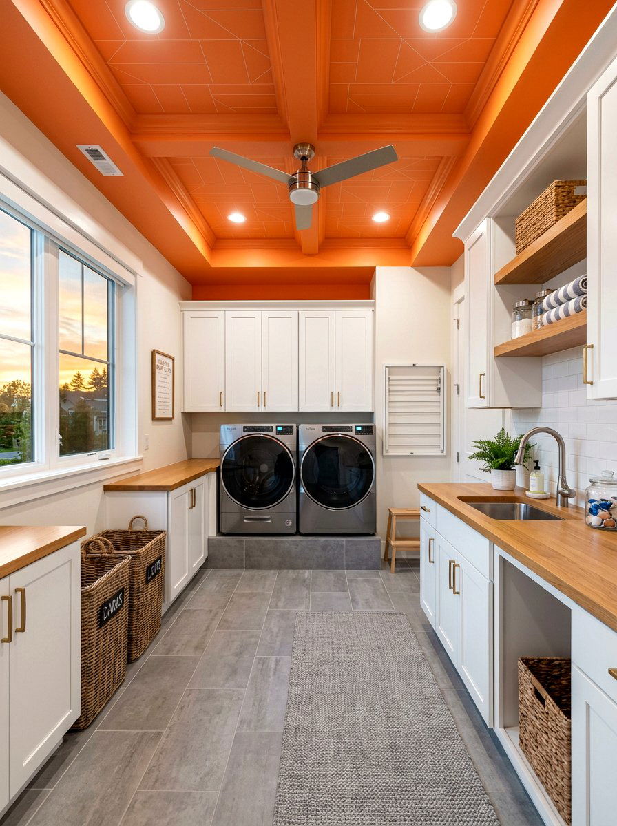 Sunset orange ceiling - 30 painted ceiling ideas