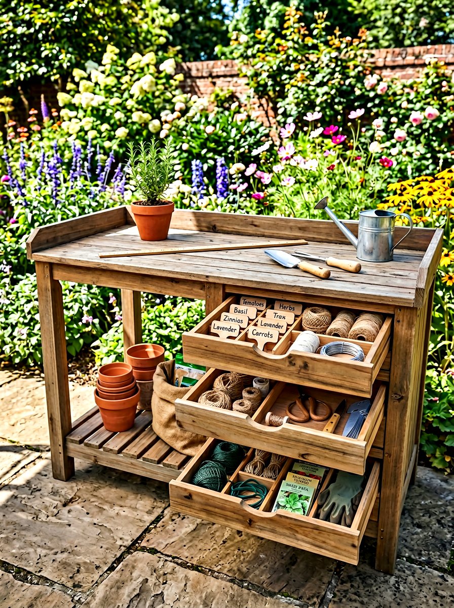 Supply drawer - 30 greenhouse storage ideas