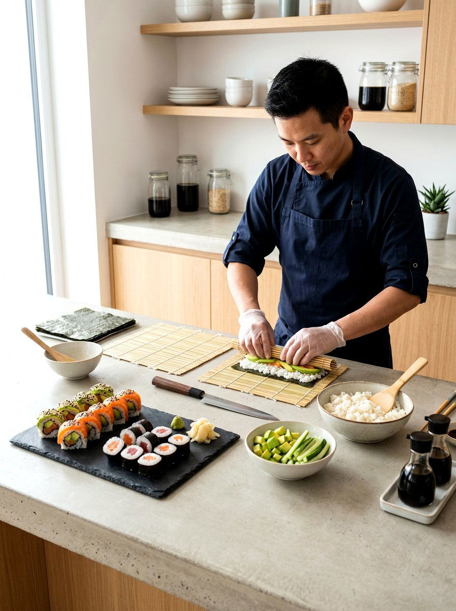 Sushi Making Station - 30 romantic hosting at home ideas