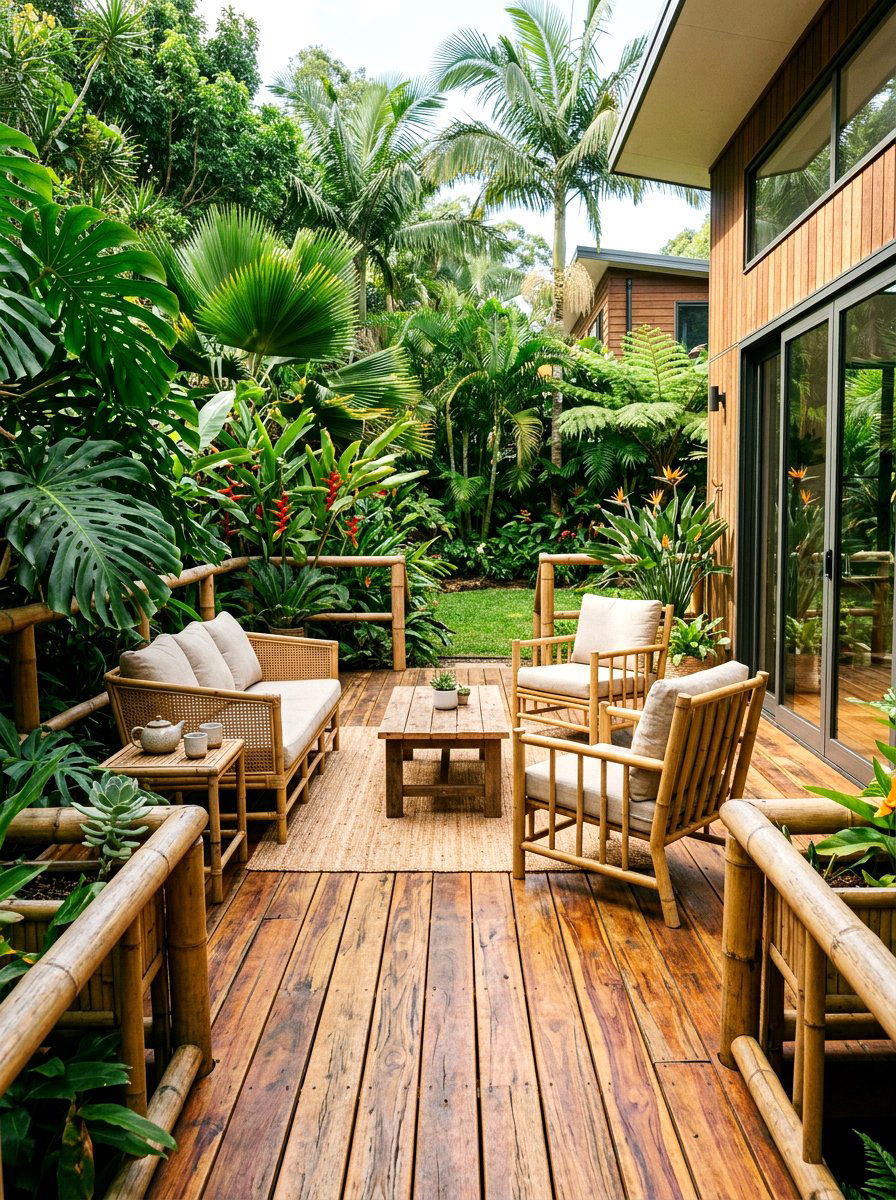 Sustainable Bamboo Attached Deck - 30 attached deck ideas