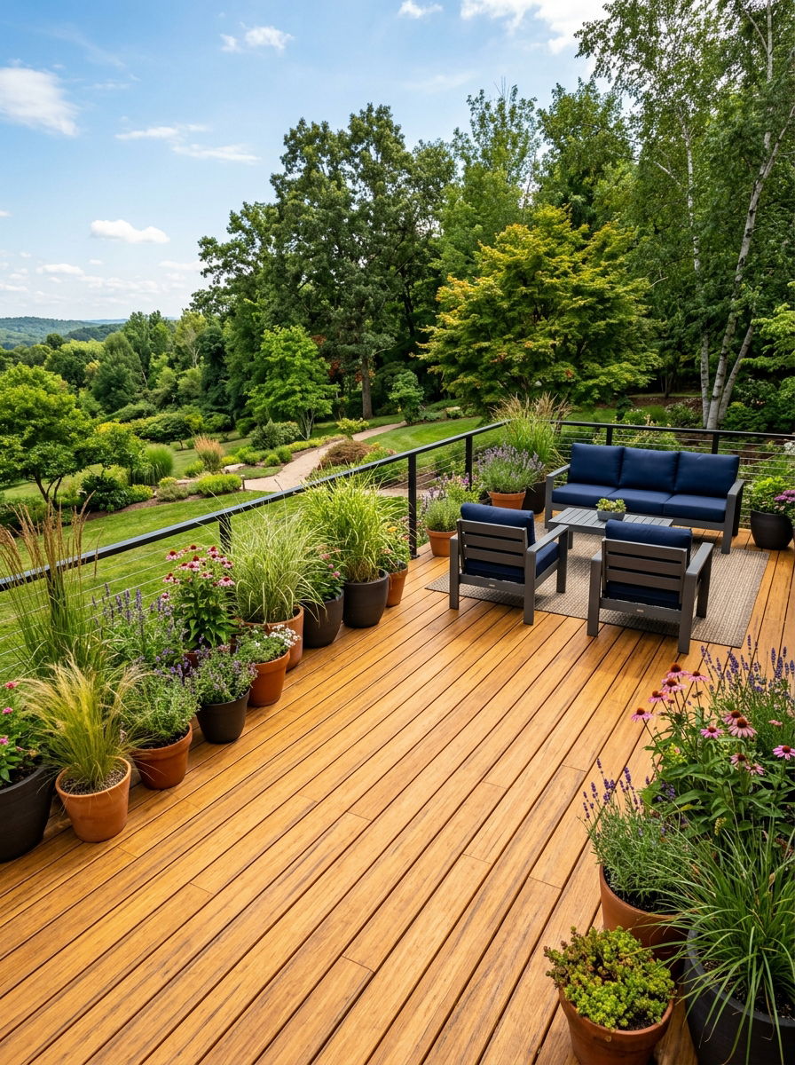 Sustainable Bamboo Deck - 30 rooftop deck ideas