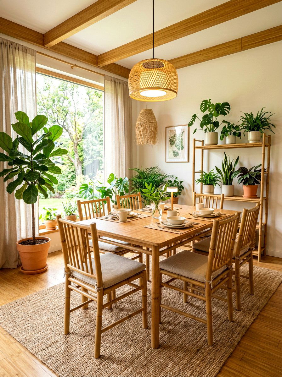 Sustainable Bamboo Eco Friendly Decor - 30 eclectic dining room ideas