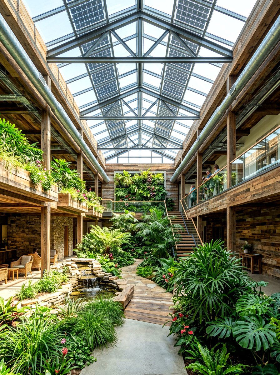 Sustainable Biophilic Atrium - 30 atrium house ideas