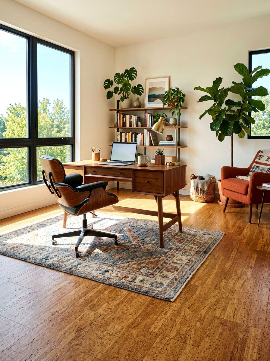 Sustainable Cork Flooring - 30 energy efficient home office ideas