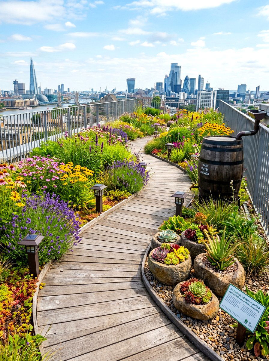 Sustainable Green Rooftop - 30 rooftop patio lounge ideas aesthetic