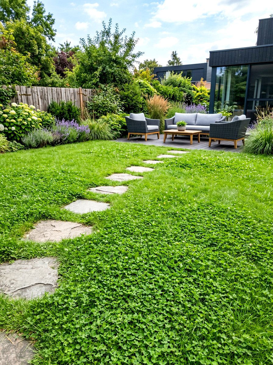 Sustainable Lawn Alternative - 30 warm minimalist backyard ideas