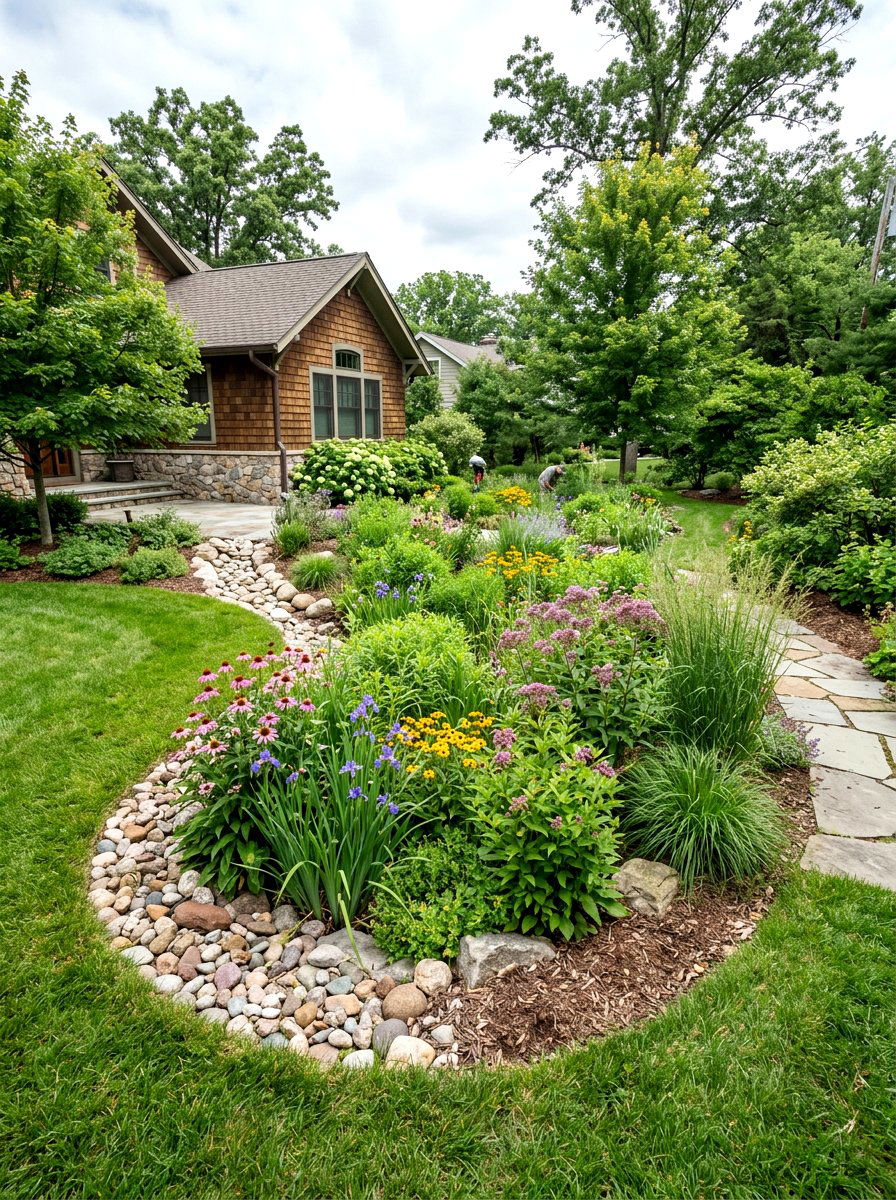 Sustainable Rain Garden - 30 landscaping ideas