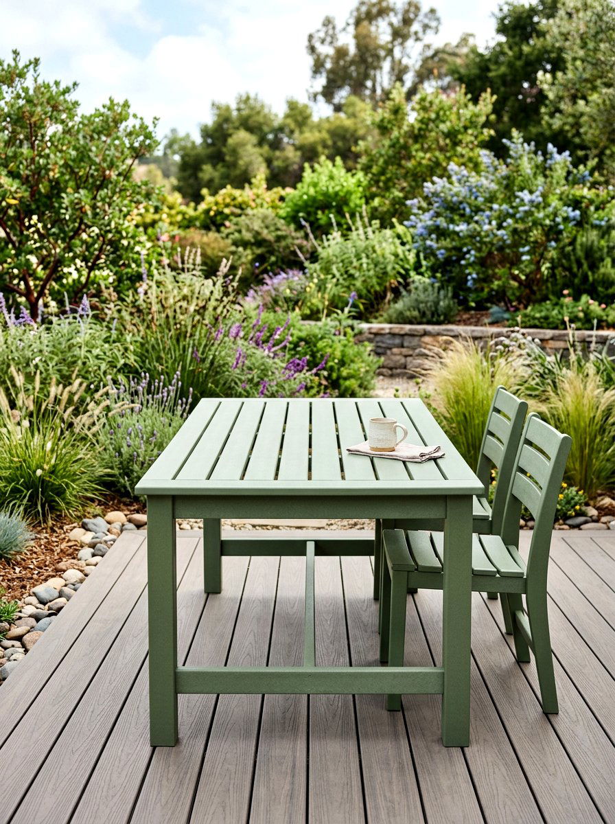 Sustainable Recycled Plastic Table - 30 garden dinner table ideas