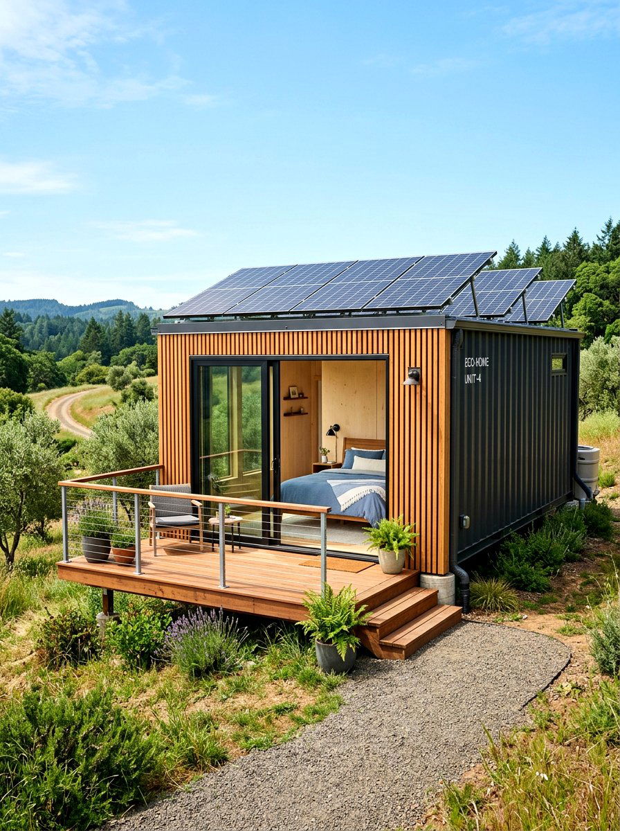 Sustainable Shipping Container Room - 30 outdoor garden room ideas