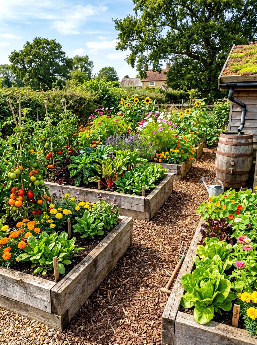 Sustainable Vegetable Plot - 30 kitchen courtyard garden ideas