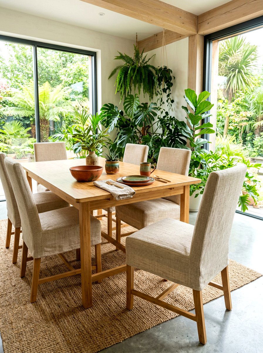 Sustainable bamboo fabric - 30 slipcovered dining chair ideas