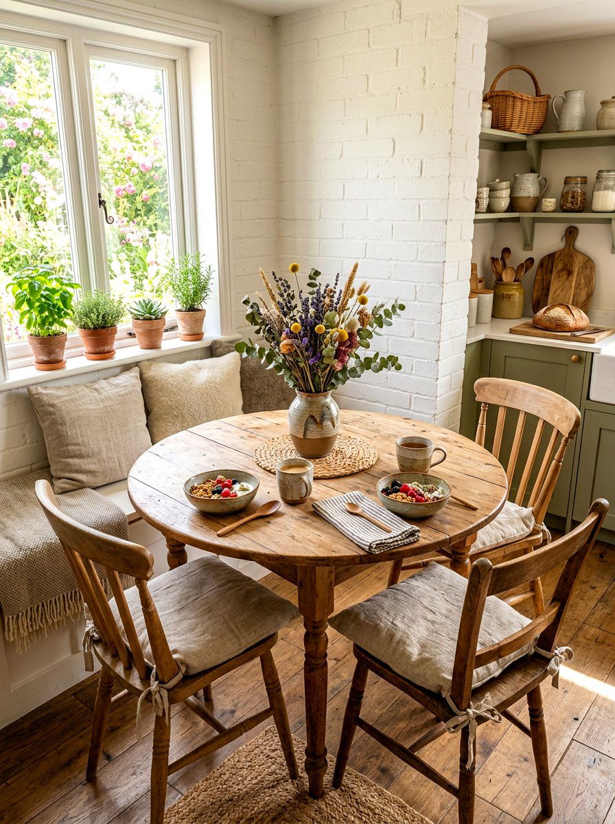 Sustainable breakfast nook decor - 30 low waste home ideas