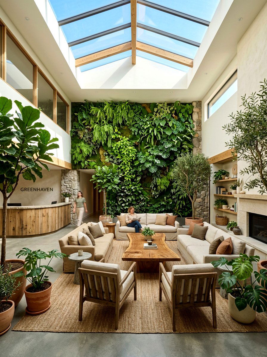 Sustainable eco hotel lobby - 30 hotel lobby living room ideas