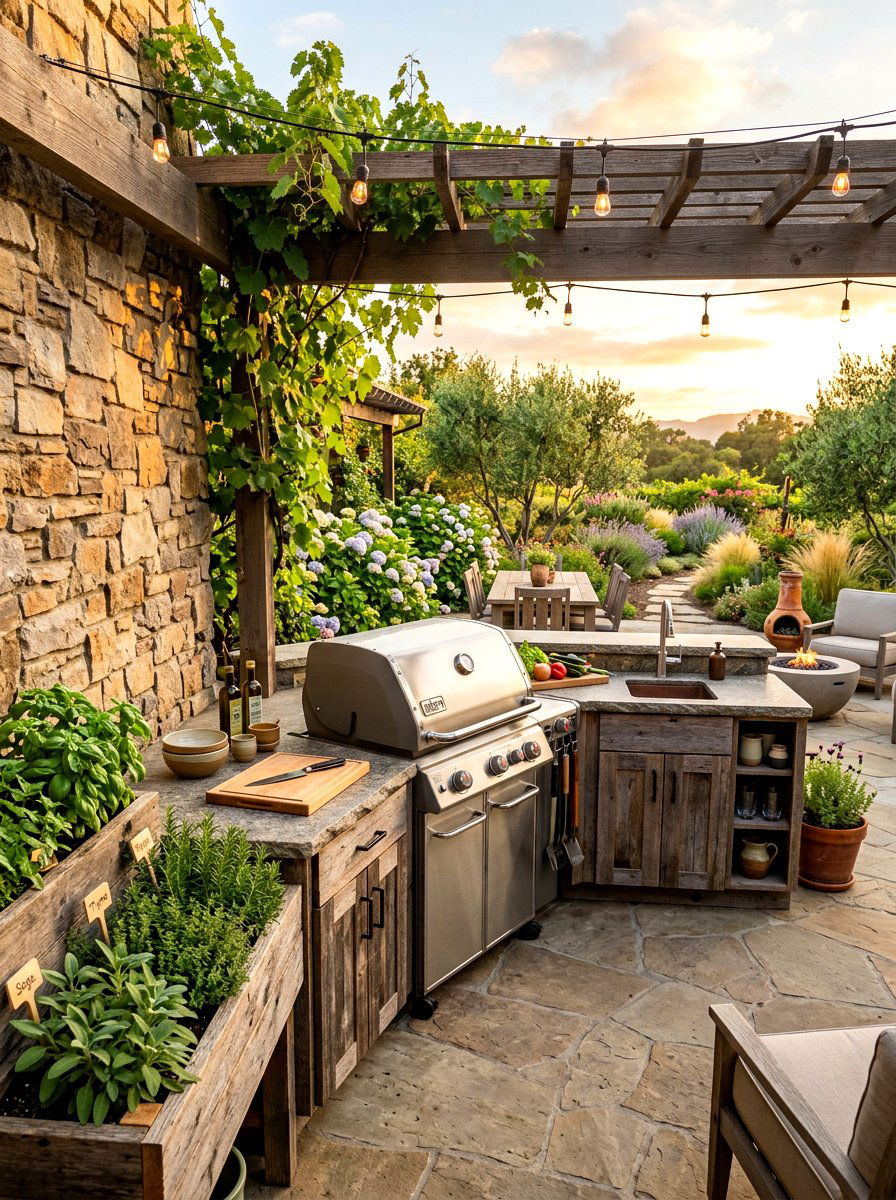 Sustainable outdoor kitchen area - 30 low waste home ideas