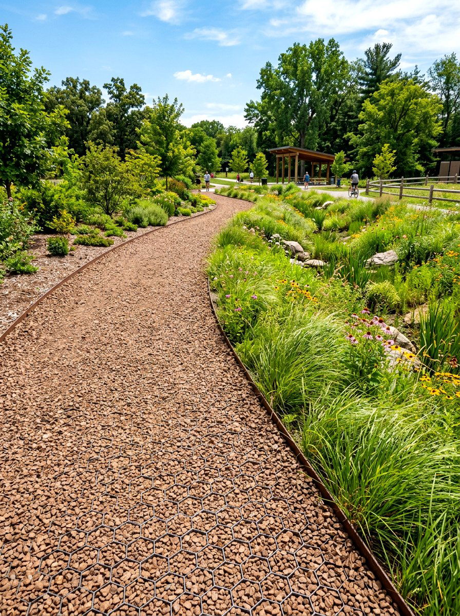 Sustainable permeable gravel path - 30 gravel path backyard ideas