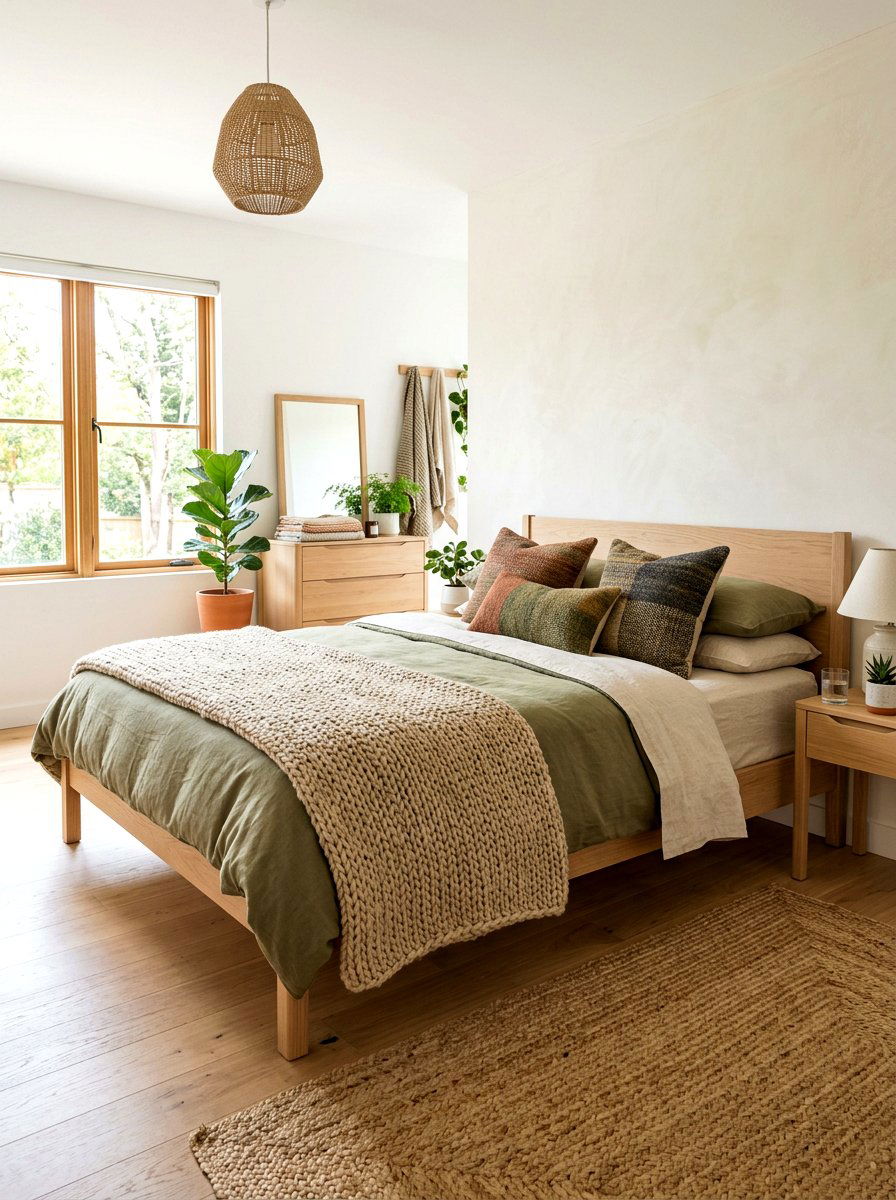 Sustainable textile layering - 30 viral apartment decor ideas