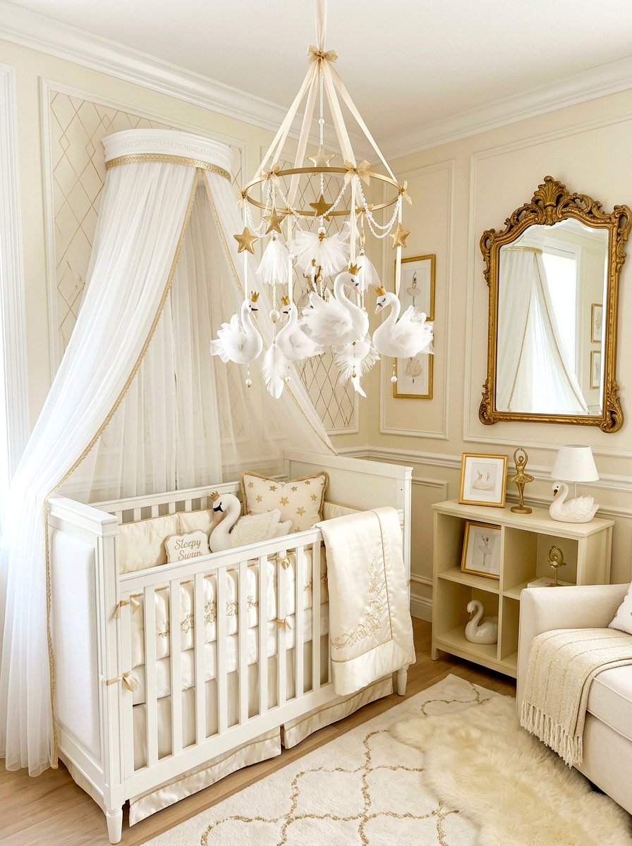 Swan Lake Mobile - 30 mobile decor nursery ideas