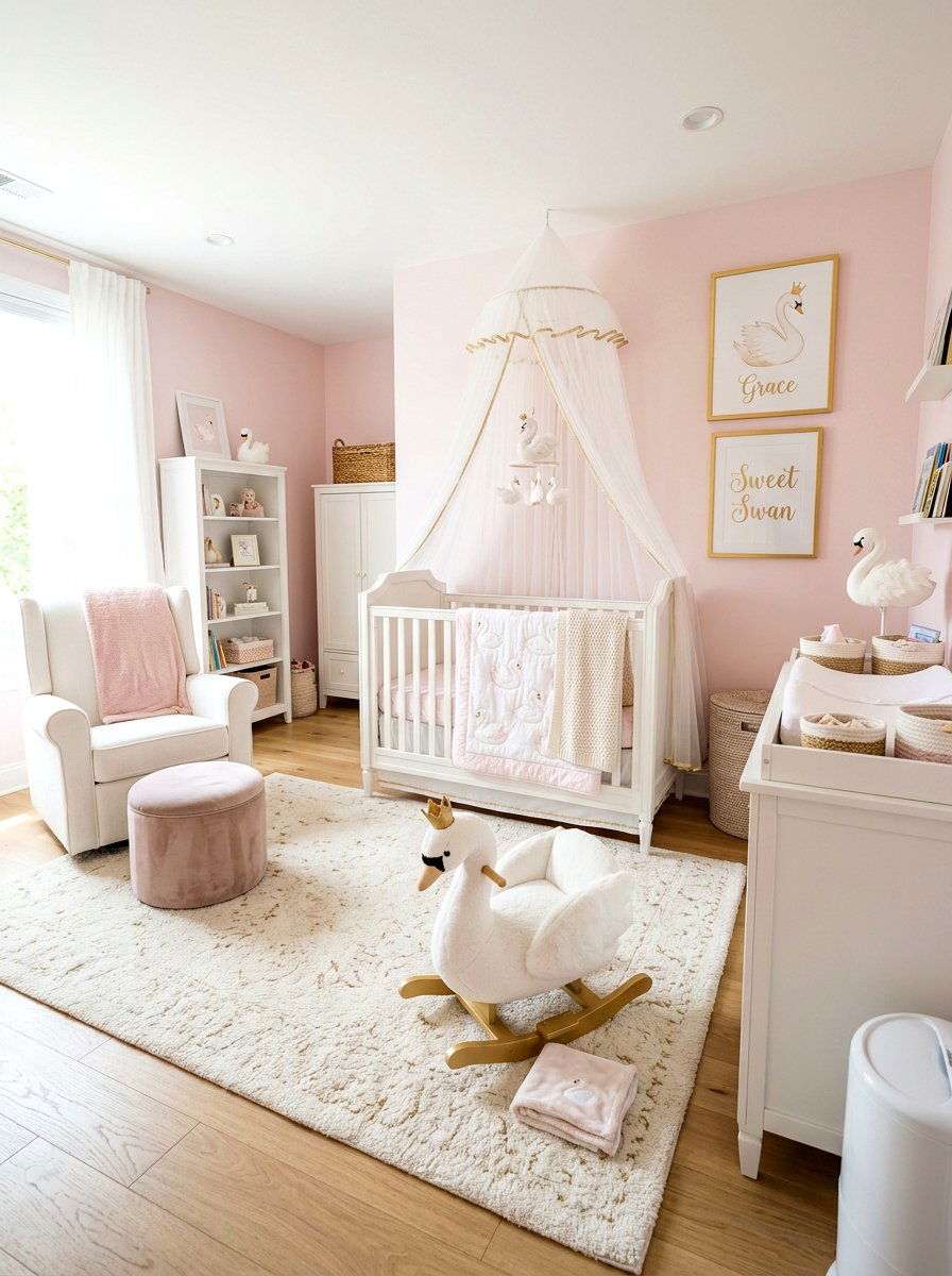Swan Nursery Decor - 30 princess bedroom ideas