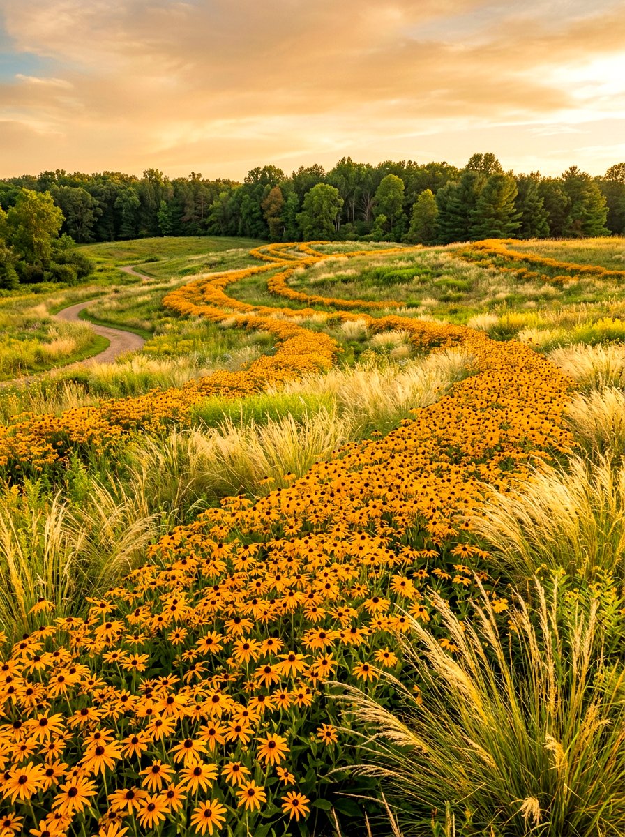 Sweeping Flower Drifts - 30 prairie style garden ideas