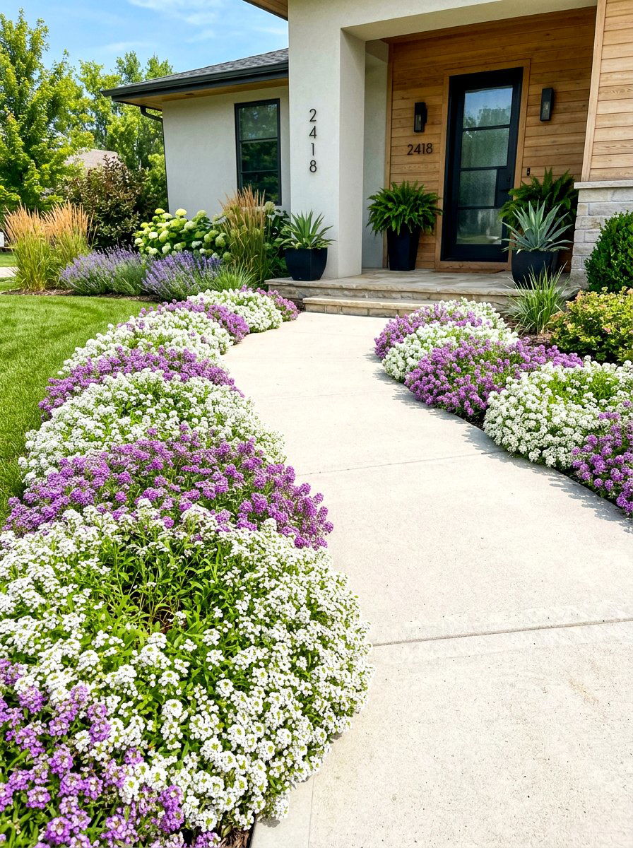 Sweet Alyssum Edging - 30 fragrant pathway ideas