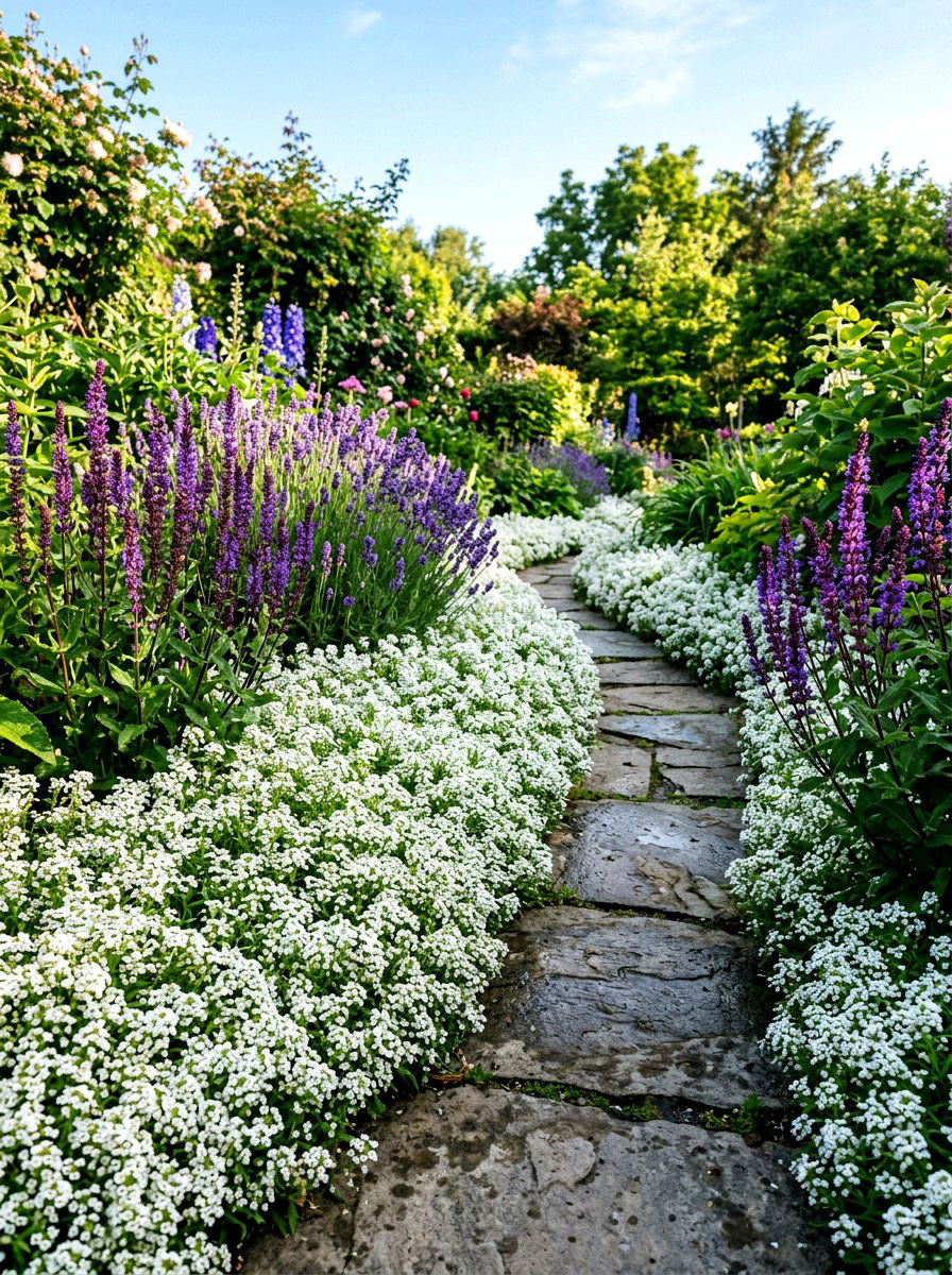 Sweet Alyssum Groundcover - 30 butterfly haven backyard ideas