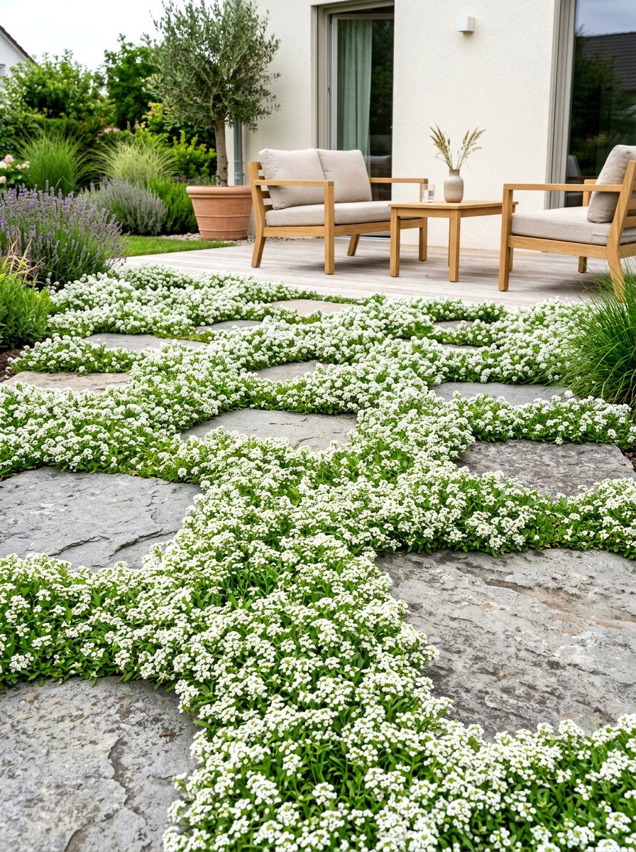 Sweet Alyssum Groundcover - 30 moon garden ideas