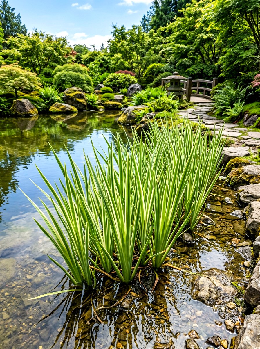 Sweet Flag Pond Edge Planting - 30 pond edge planting ideas