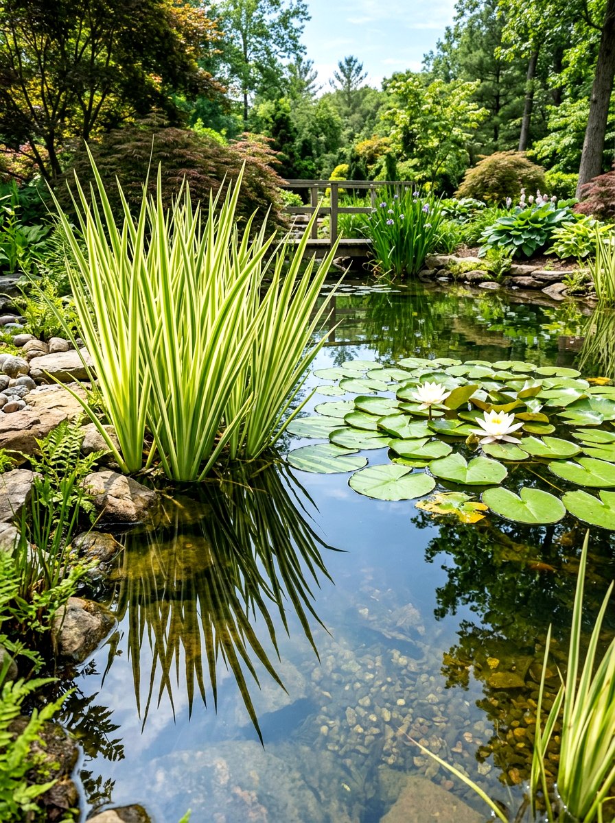 Sweet Flag Water Garden - 30 ornamental grass garden ideas