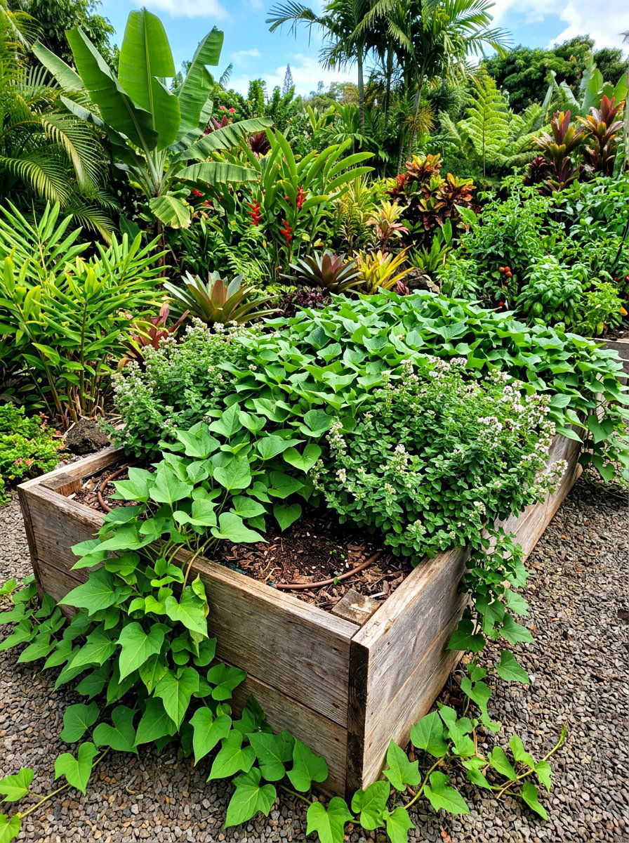 Sweet Potato And Oregano Companion Planting - 30 raised bed companion planting ideas