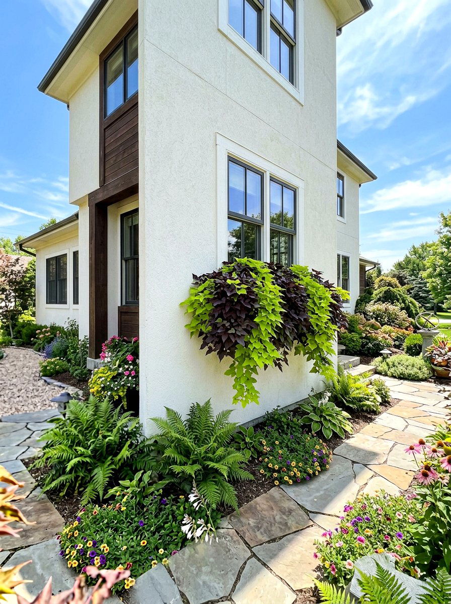 Sweet Potato Vine Window Box - 30 cottage window box ideas