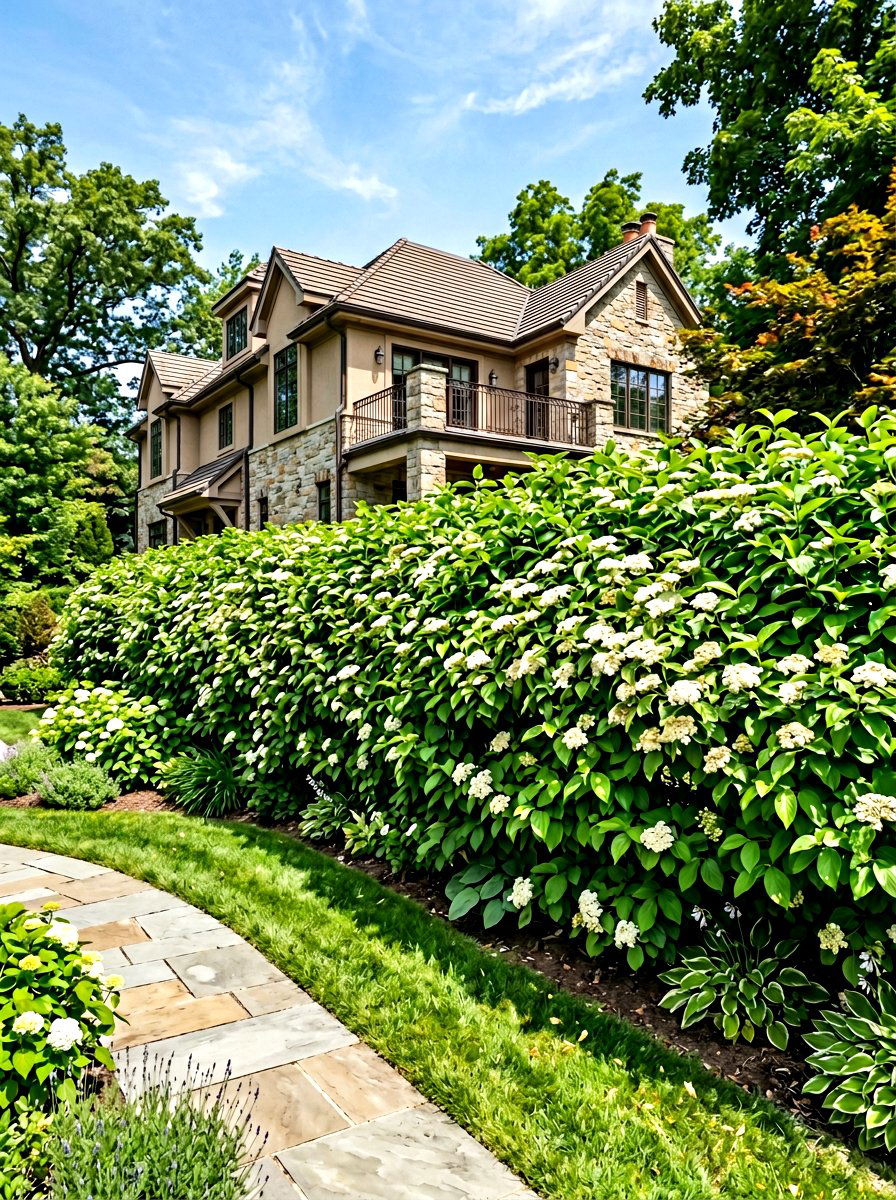 Sweet Viburnum Hedge - 30 hedge privacy ideas