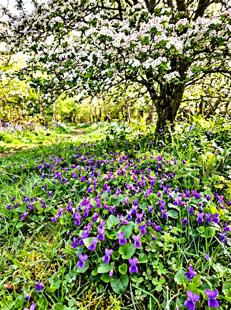 Sweet Violet Patch - 30 early spring flower bed ideas