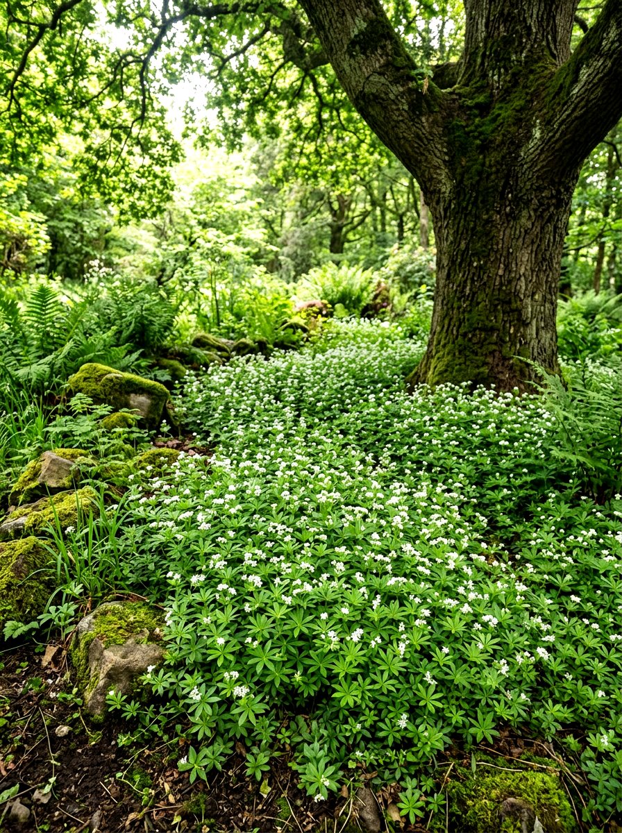 Sweet Woodruff Groundcover - 30 sensory herb garden ideas