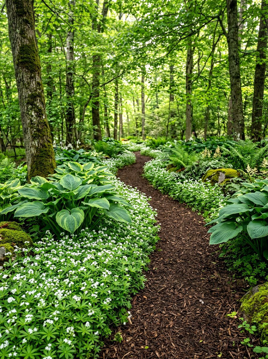 Sweet Woodruff Shade Path - 30 fragrant pathway ideas
