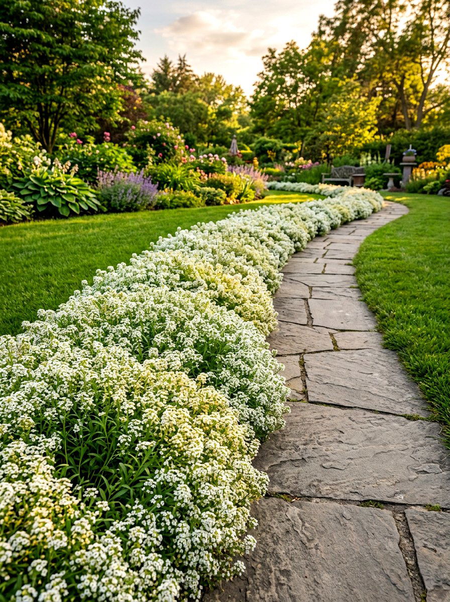 Sweet alyssum border - 30 annual flower border ideas