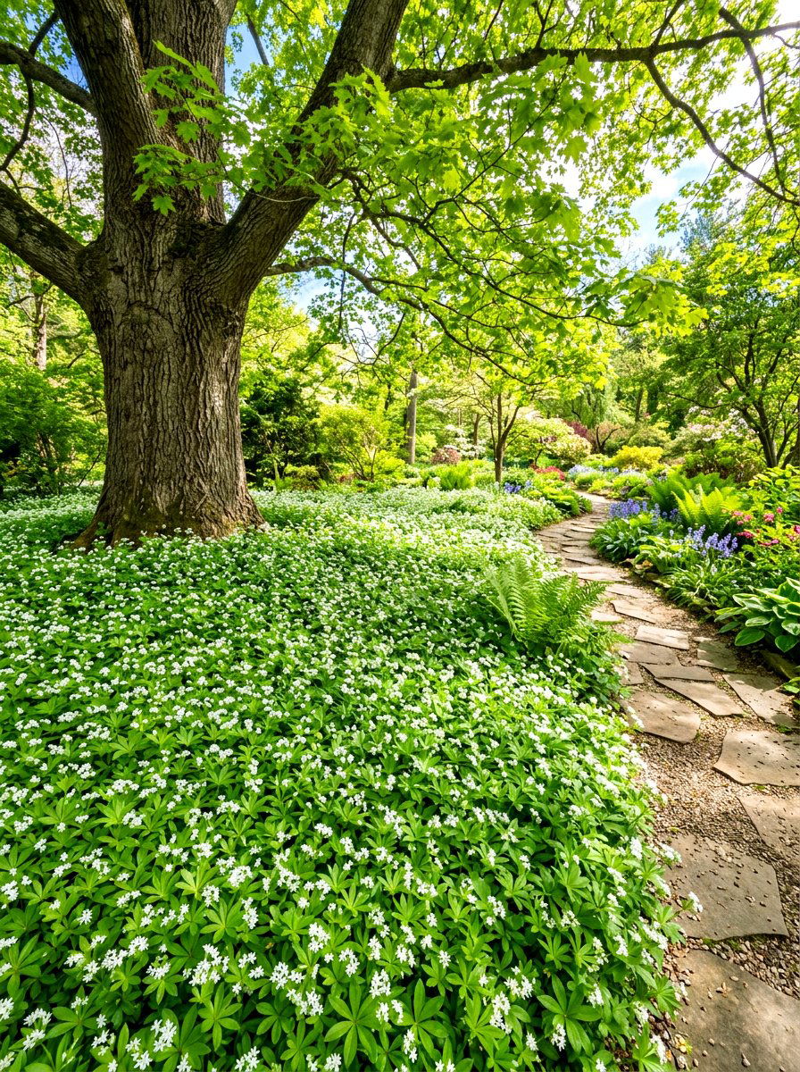 Sweet woodruff groundcover - 30 shade garden ideas