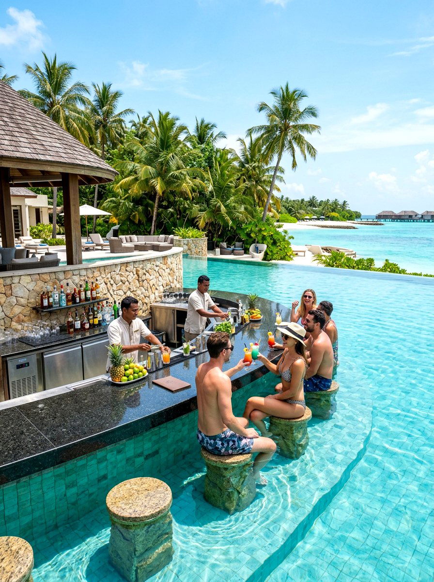 Swim Up Pool Bar - 30 poolside bar ideas