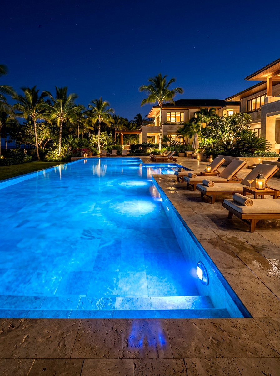 Swimming pool light - 30 outdoor lighting ideas
