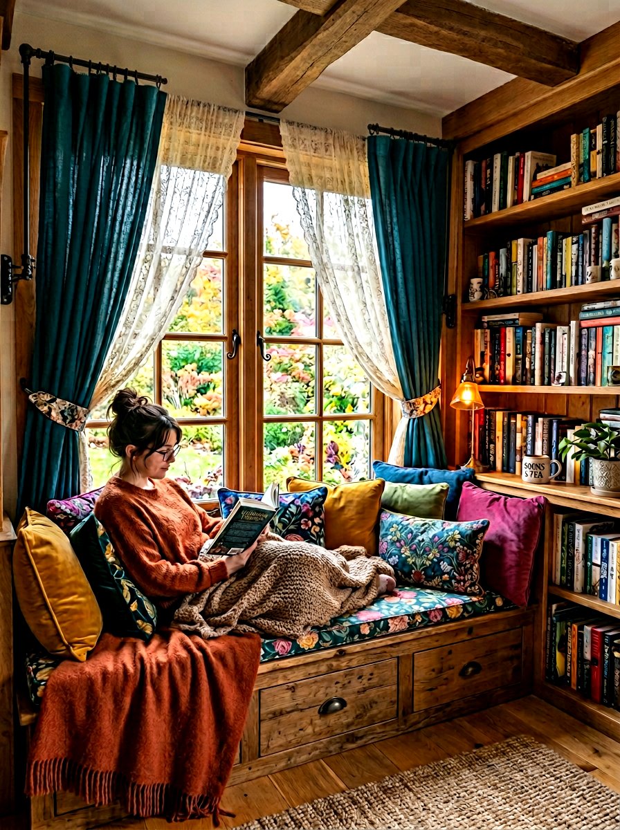 Swing Arm Curtains - 30 curtain layering ideas