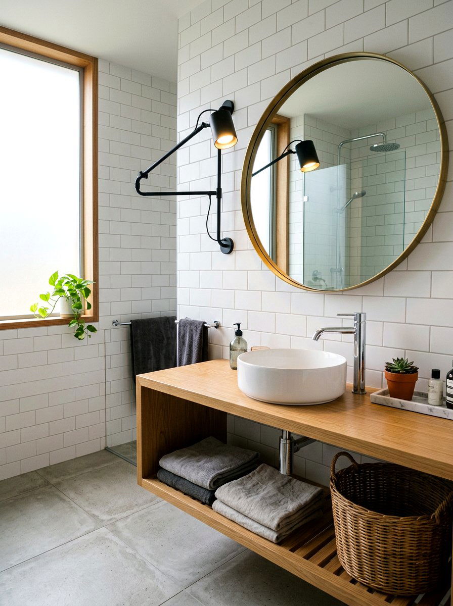 Swing Arm Wall Lamp - 30 vanity lighting ideas