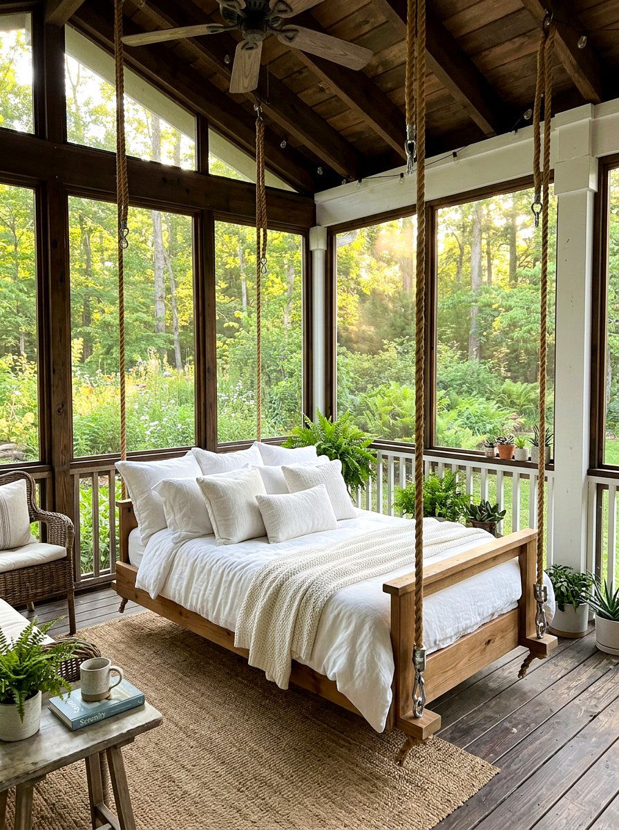 Swing Bed Screened Porch - 30 screened porch ideas