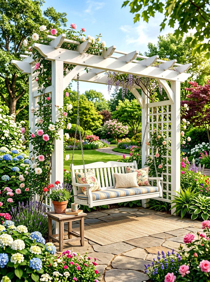 Swing Bench Seating - 30 fire pit bench ideas