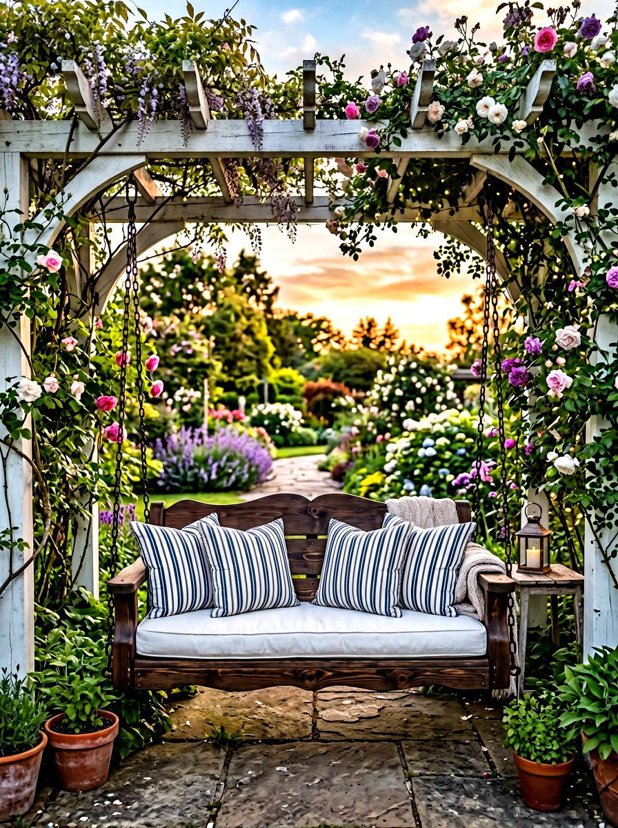 Swing Bench Seating - 30 deck furniture ideas