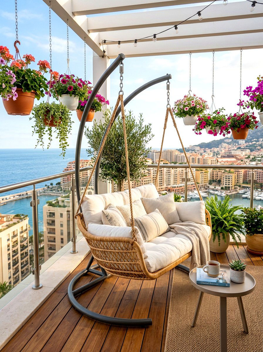 Swing Chair With Stand For Balcony - 30 balcony lounge chair ideas