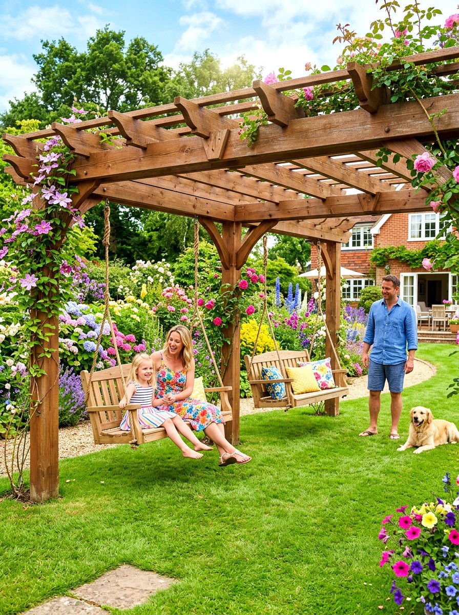 Swing Set Pergola - 30 budget pergola ideas